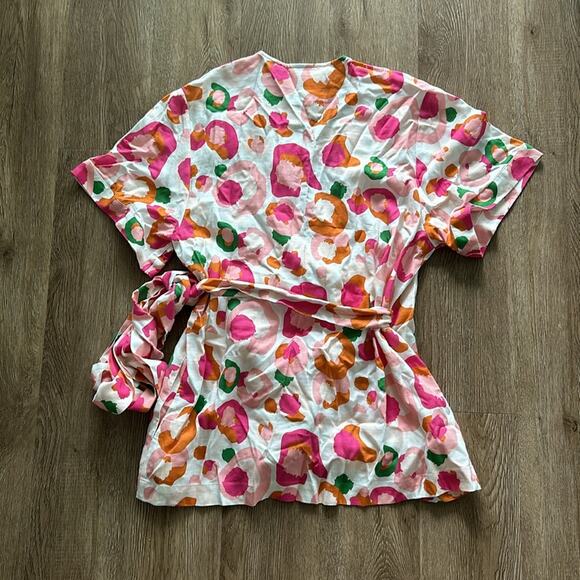 NWT Emily McCarthy Spot Cheetah Day Robe Top Size Medium - Picture 5 of 5